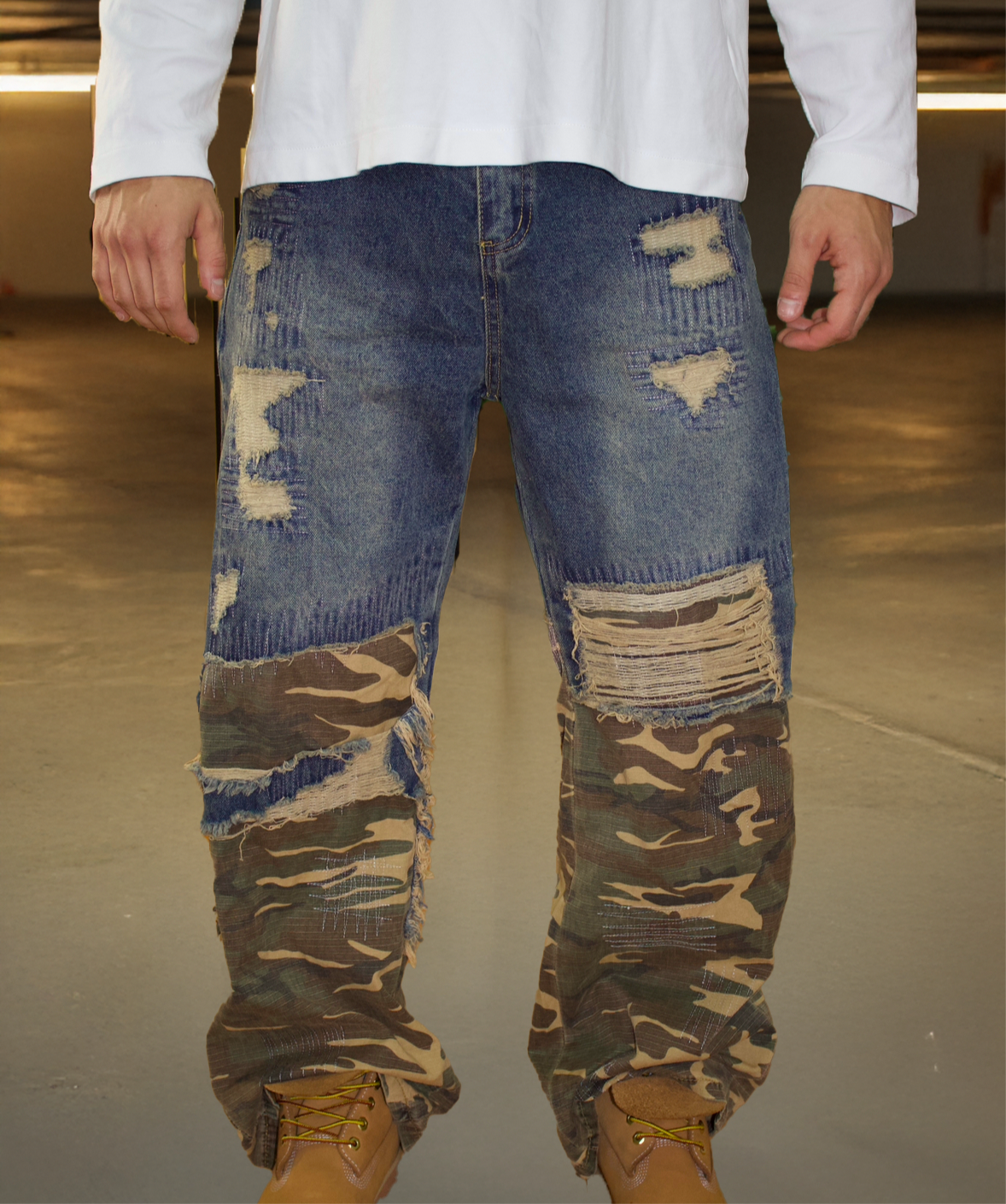 Camouflage Dipped Denim