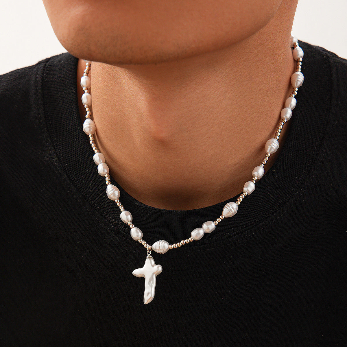 Pearls&Cross Necklace